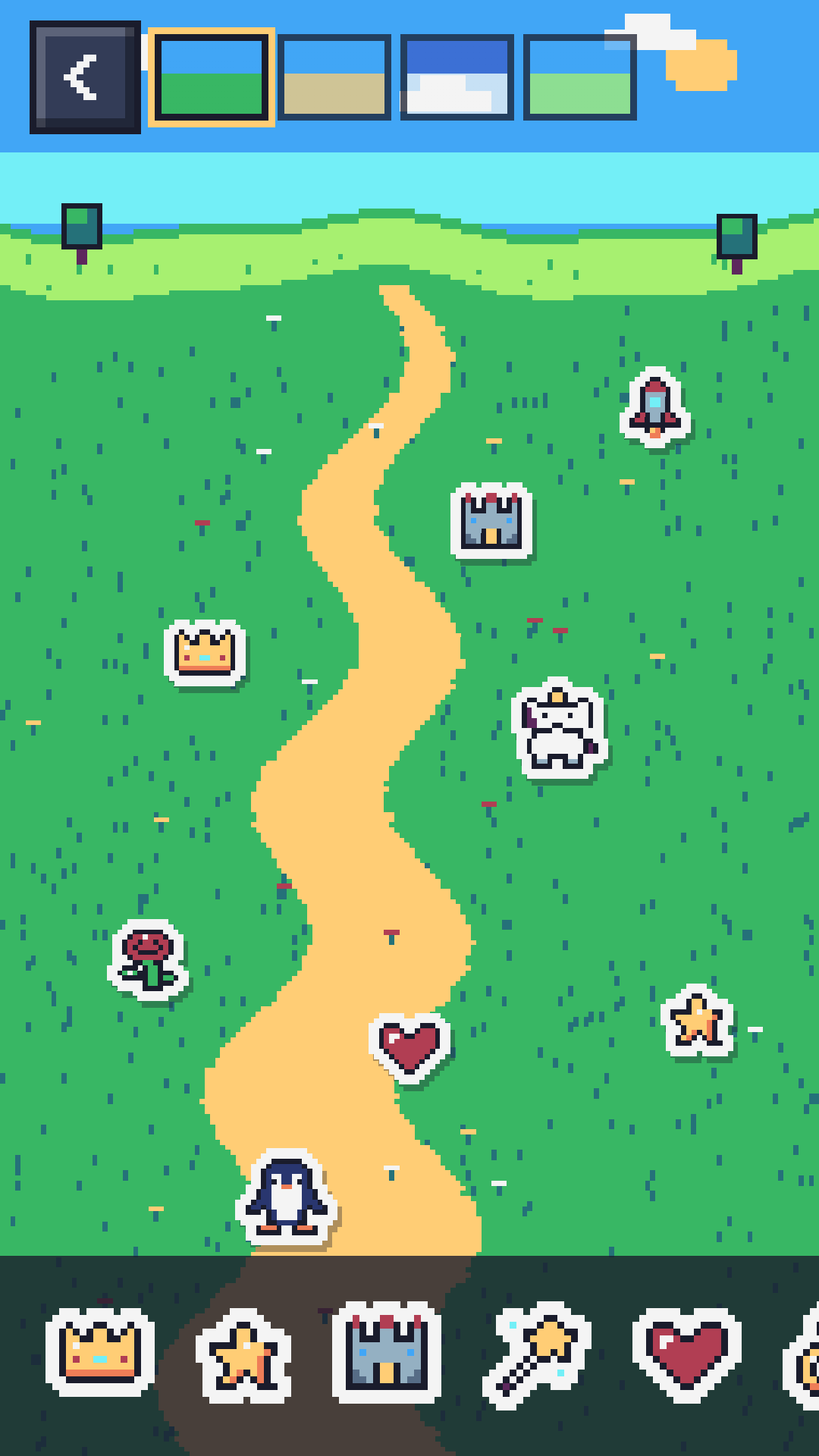 A scene decorated with stickers